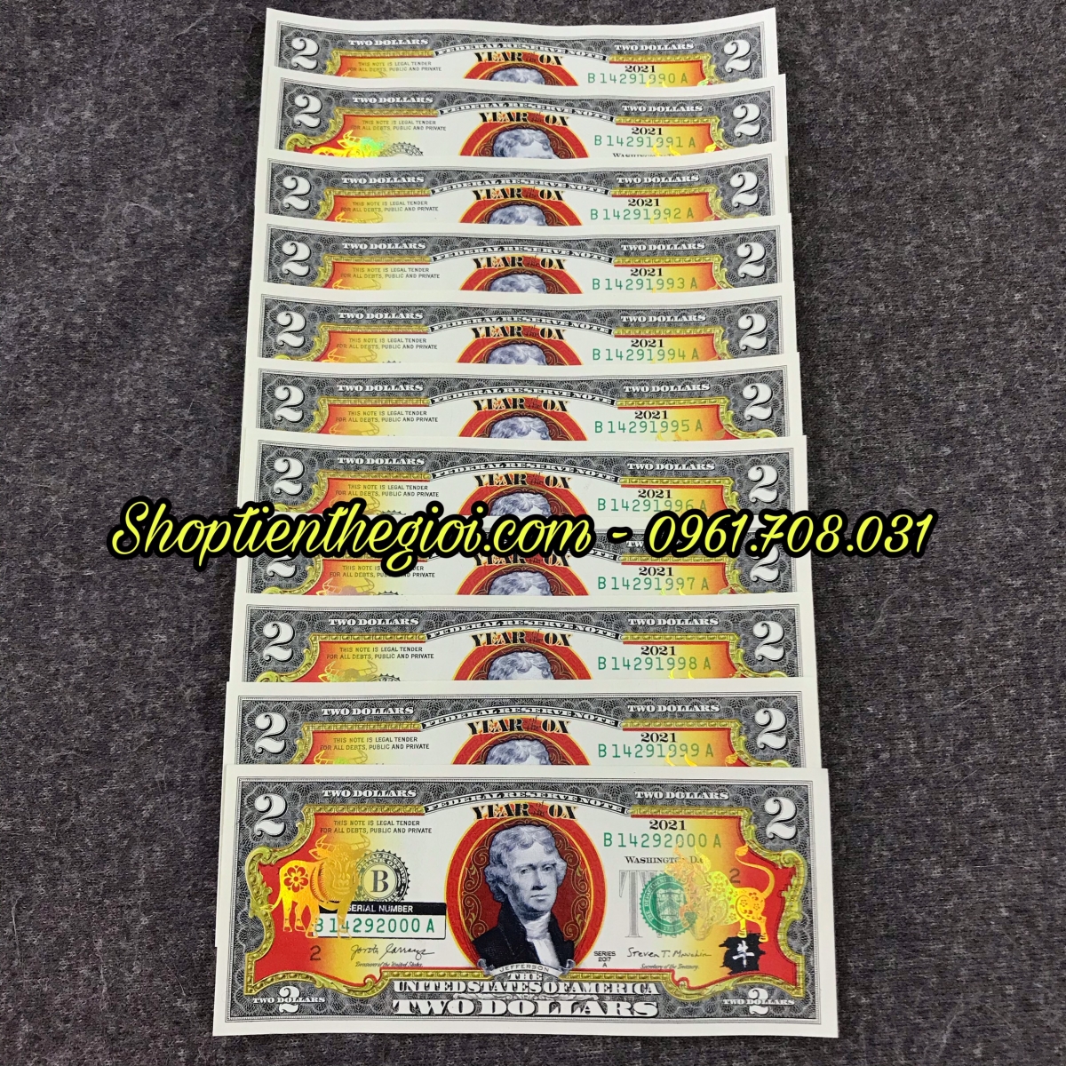 Tiền 2 USD Hình Con Trâu SERI Năm Sinh - SP005151